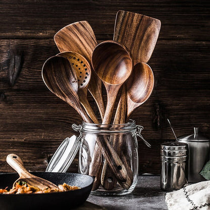 TeakTaste™   |    Wooden Kitchen Utensils Set