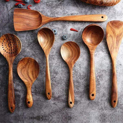 TeakTaste™   |    Wooden Kitchen Utensils Set