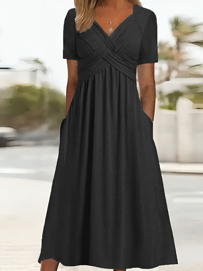 AdelleEase™   |   ADELLE | CASUAL DRESS WITH V-NECK