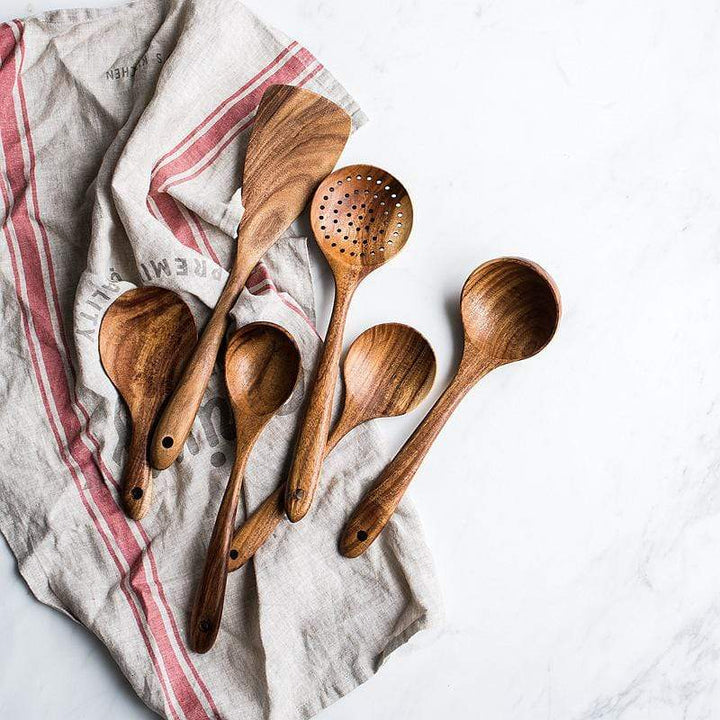 TeakTaste™   |    Wooden Kitchen Utensils Set