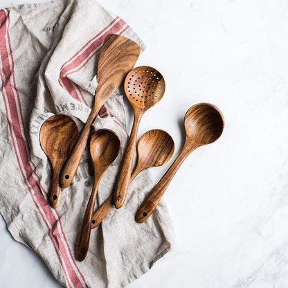 TeakTaste™   |    Wooden Kitchen Utensils Set