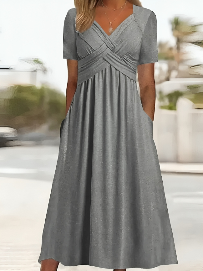 AdelleEase™   |   ADELLE | CASUAL DRESS WITH V-NECK