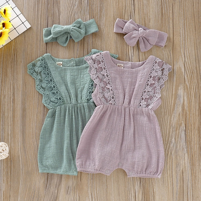 Mia™ | Baby Girl Lace Romper