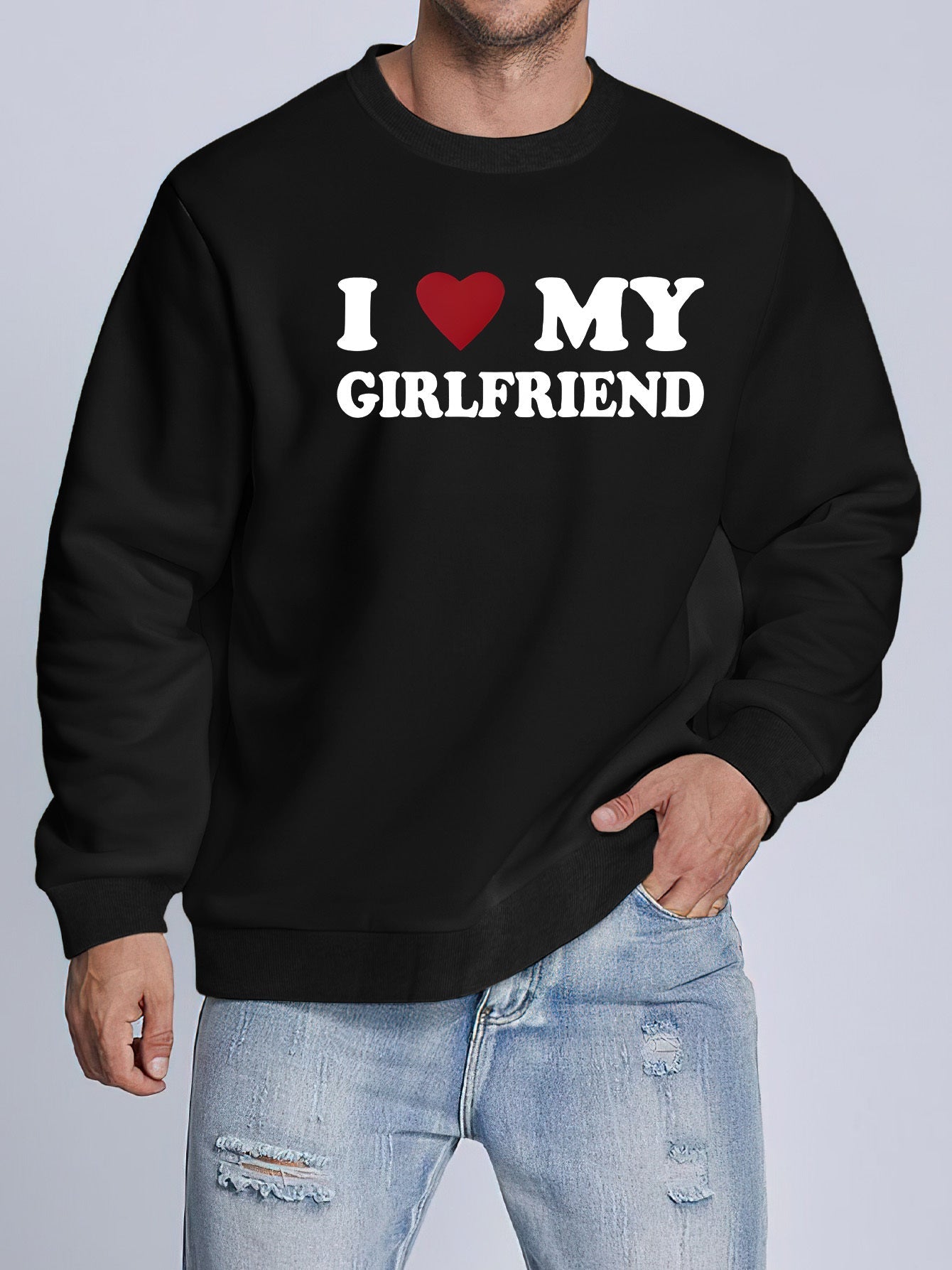 Men's Navy 'I Love My Girlfriend' Sweatshirt