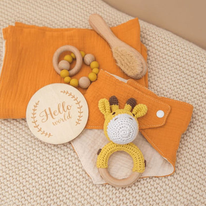 LuxWood™   |   Luxury Wooden Rattles Cotton Blanket Baby Gift Set